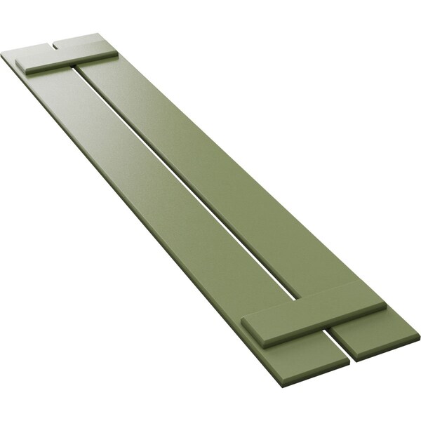 Ekena Millwork True Fit PVC Two Board Spaced Board-n-Batten Shutters, Moss Green, 11 1/4W x 45H, PR - TFP101SBF11X045MG