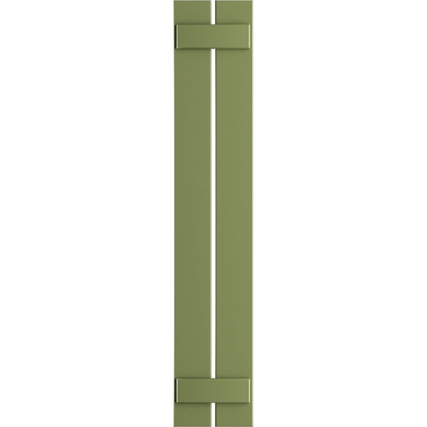 Ekena Millwork True Fit PVC Two Board Spaced Board-n-Batten Shutters, Moss Green, 11 1/4W x 45H, PR - TFP101SBF11X045MG
