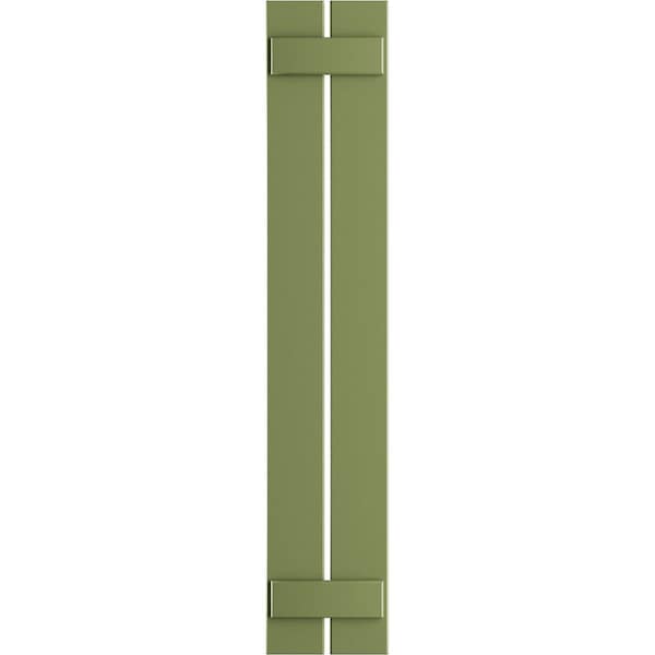 Ekena Millwork True Fit PVC Two Board Spaced Board-n-Batten Shutters, Moss Green, 11 1/4W x 45H, PR - TFP101SBF11X045MG