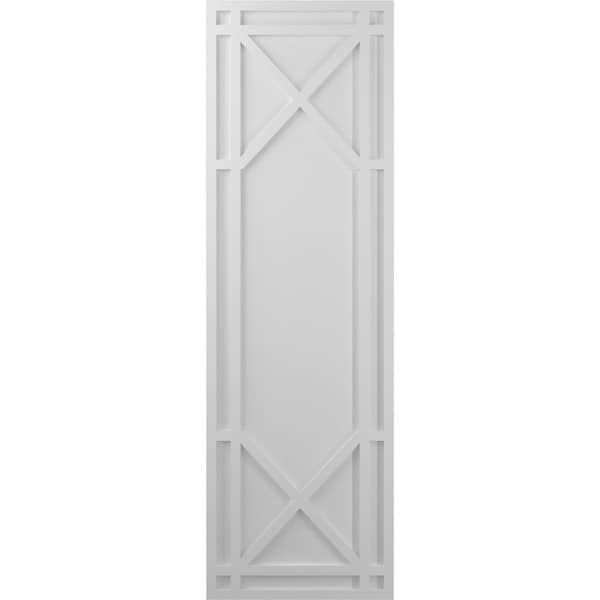 Ekena Millwork True Fit PVC Bungalow Fixed Mount Shutters, Primed, 15"W x 36"H - TFP001BG15X036PR