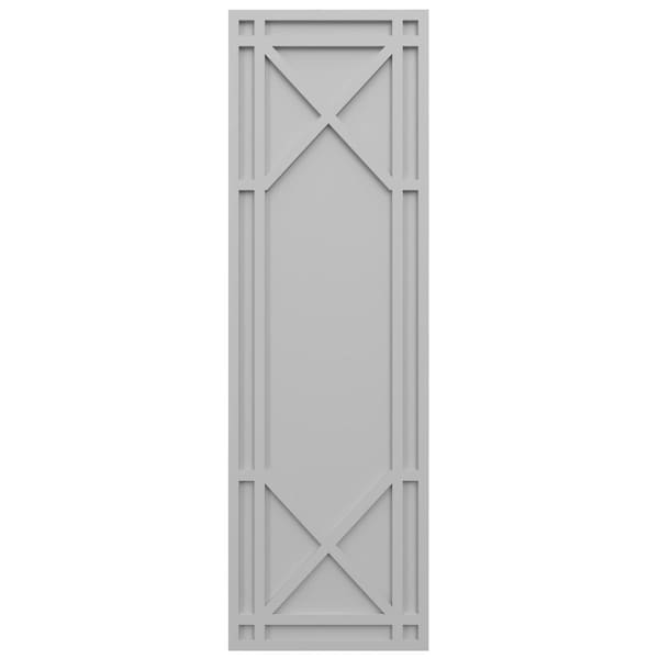 Ekena Millwork True Fit PVC Bungalow Fixed Mount Shutters, Primed, 15"W x 36"H - TFP001BG15X036PR