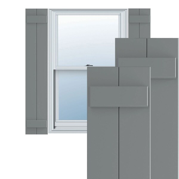 Ekena Millwork True Fit PVC Two Board Joined Board-n-Batten Shutters, Ocean Swell, 10 3/4W x 26H, PR - TFP101BBF11X026CH