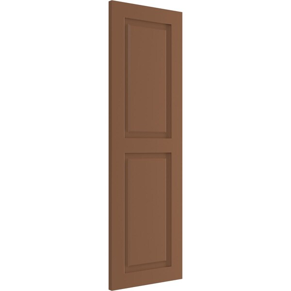 Ekena Millwork True Fit PVC, Two Equal Raised Panel Shutters, Burnt Toffee, 12W x 79H, PR - TFP101RPF12X079BT