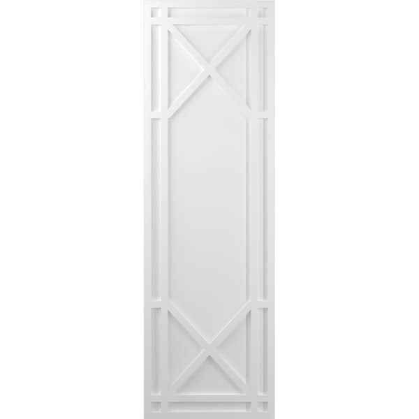 Ekena Millwork True Fit PVC Bungalow Fixed Mount Shutters, White, 18W x 25H, PR - TFP001BG18X025WH