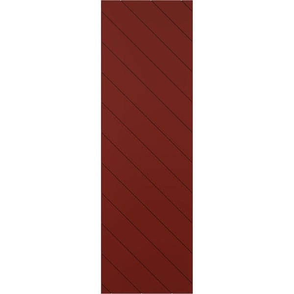 Ekena Millwork 15W x 64H True Fit PVC Diagonal Slat Modern Style Fixed Mount Shutters, Pepper Red, PR - TFP001DG15X064MR