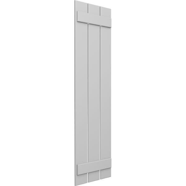 Ekena Millwork True Fit PVC Three Board Spaced Board-n-Batten Shutters, Hailstorm Gray , 17 1/8W x 64H, PR - TFP101SBF17X064ST