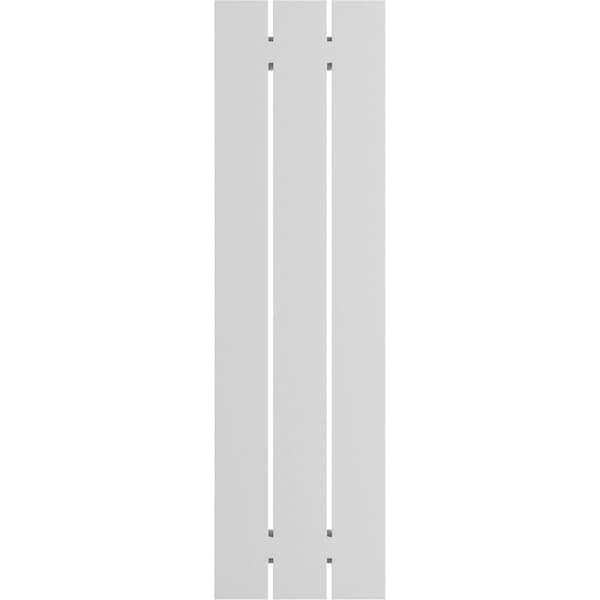 Ekena Millwork True Fit PVC Three Board Spaced Board-n-Batten Shutters, Hailstorm Gray , 17 1/8W x 64H, PR - TFP101SBF17X064ST