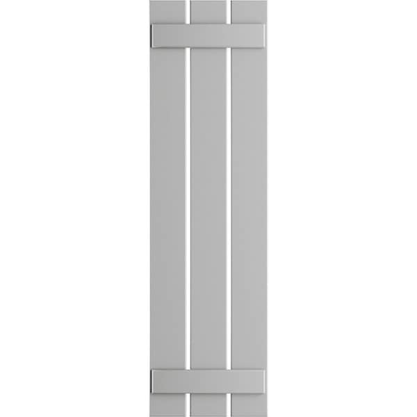 Ekena Millwork True Fit PVC Three Board Spaced Board-n-Batten Shutters, Hailstorm Gray , 17 1/8W x 64H, PR - TFP101SBF17X064ST