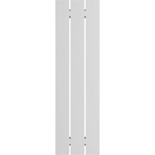 Ekena Millwork True Fit PVC Three Board Spaced Board-n-Batten Shutters, Hailstorm Gray , 17 1/8W x 64H, PR - TFP101SBF17X064ST