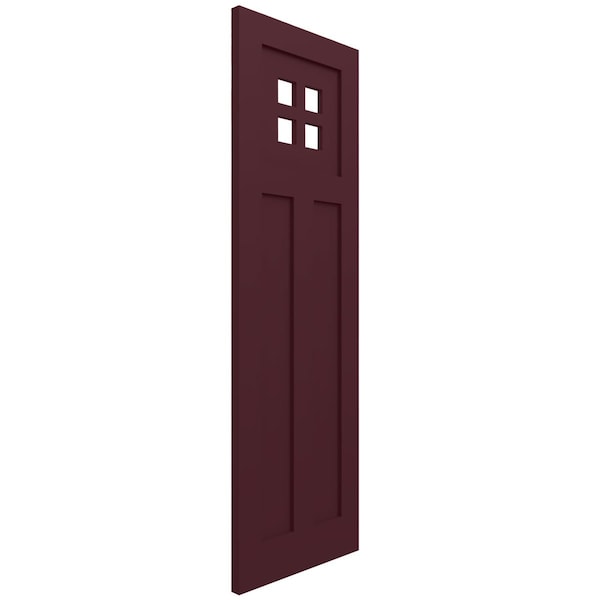 Ekena Millwork True Fit PVC San Antonio Mission Style Fixed Mount Shutters, Wine Red, 12W x 72H, PR - TFP001ST12X072WR