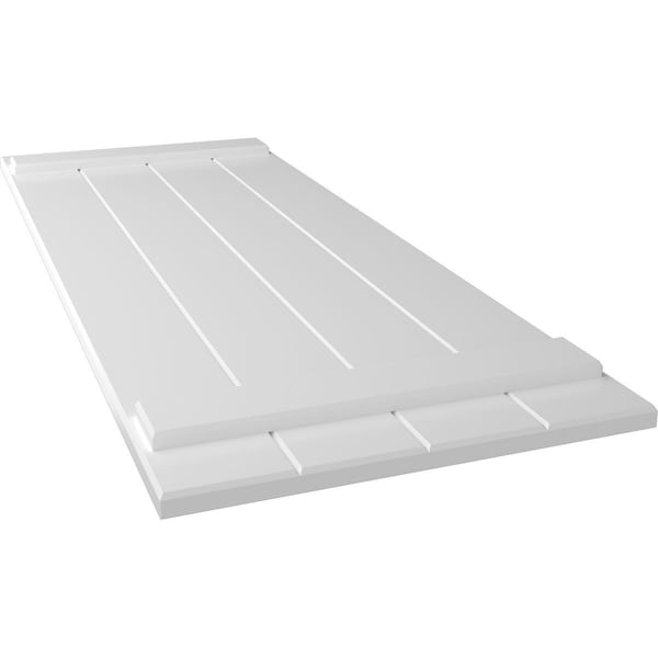 Ekena Millwork True Fit PVC Four Board Joined Board-n-Batten Shutters, White, 21 1/2W x 64H, PR - TFP101BBF21X064WH