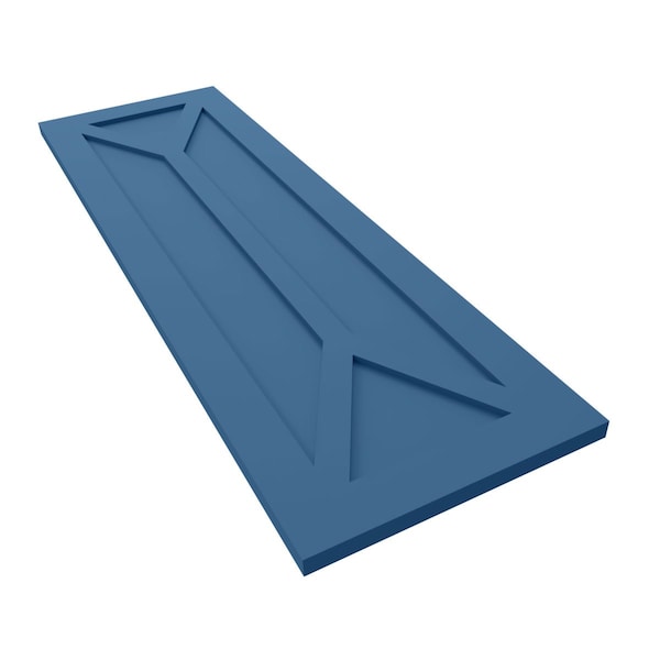 Ekena Millwork True Fit PVC San Carlos Mission Style Fixed Mount Shutters, Sojourn Blue, 15W x 70H, PR - TFP001SC15X070HB