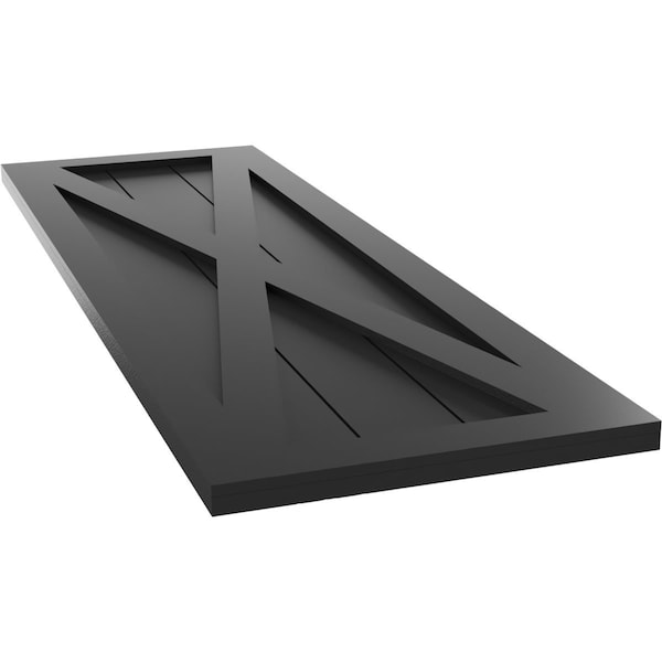 Ekena Millwork True Fit PVC Single X-Board Farmhouse Fixed Mount Shutters, Black, 18W x 26H, PR - TFP001FH18X026BL