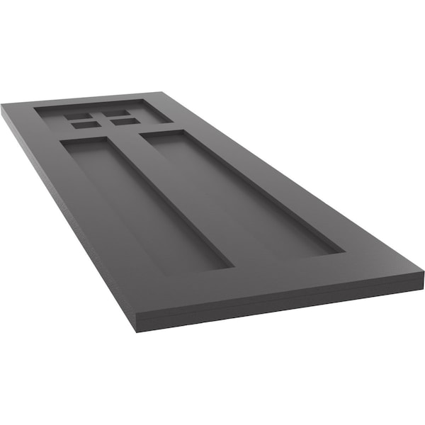 Ekena Millwork True Fit PVC San Antonio Mission Style Fixed Mount Shutters, Shadow Mountain, 18W x 26H, PR - TFP001ST18X026SM