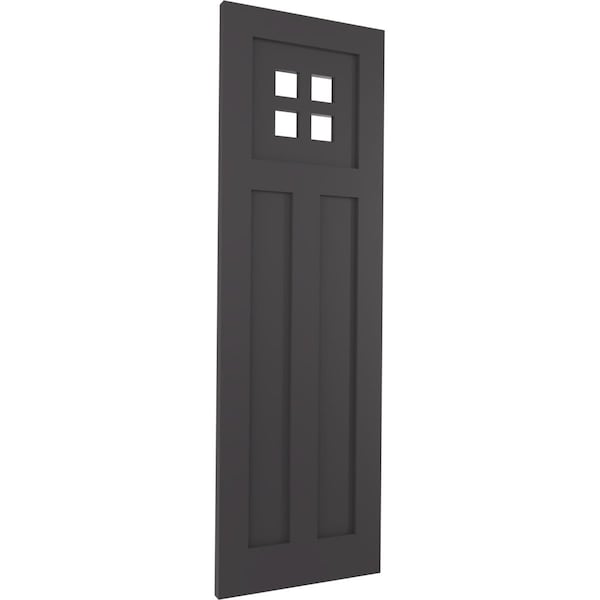 Ekena Millwork True Fit PVC San Antonio Mission Style Fixed Mount Shutters, Shadow Mountain, 18W x 26H, PR - TFP001ST18X026SM
