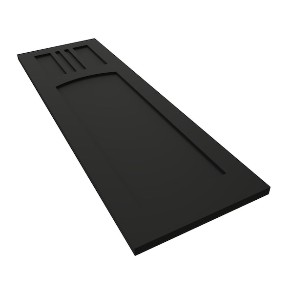 Ekena Millwork True Fit PVC San Miguel Mission Style Fixed Mount Shutters, Black, 12W x 77H, PR - TFP001SM12X077BL