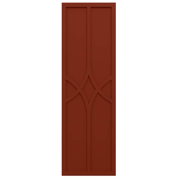 Ekena Millwork True Fit PVC Cedar Park Fixed Mount Shutters, Pepper Red, 12W x 36H, PR - TFP001CP12X036MR