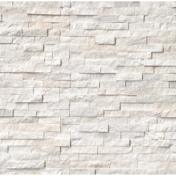 Msi Arctic White Splitface Ledger Panel 6 In. X 24 In. Natural Marble Wall Tile, 6PK - ZOR-PNL-0051