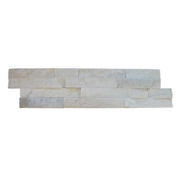 Msi Arctic White Splitface Ledger Panel 6 In. X 24 In. Natural Marble Wall Tile, 6PK - ZOR-PNL-0051