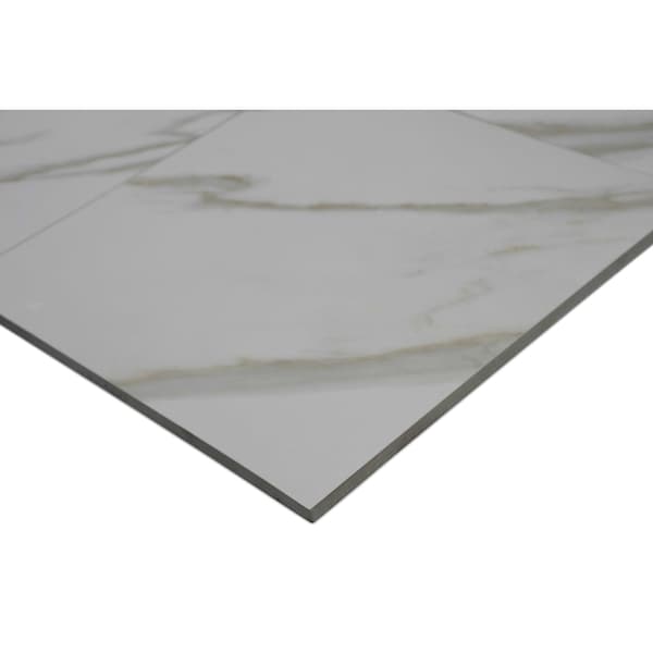 Msi Pietra Calacatta 24 In. X 24 In. Glazed Polished Porcelain Floor And Wall Tile, 4PK - ZOR-PT-0104