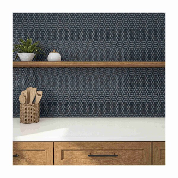 Daltile Uptown Glass 1in Hexagon Mosaic, 16.92 SQFT Per Carton, 18PK - UP191HEXMS1P