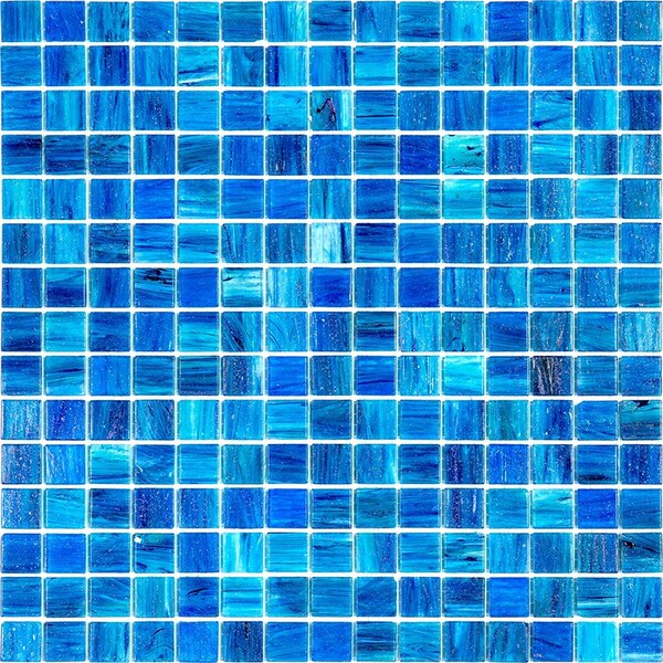 Apollo Tile Celestial 12 in. x 12 in. Glossy Sea Blue Glass Mosaic Wall and Floor Tile 20 sq. ft./case, 20PK - APLST88GN418A