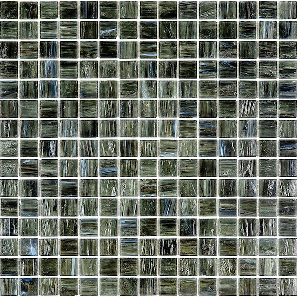 Apollo Tile Celestial 12 in. x 12 in. Glossy Milestone Gray Glass Mosaic Wall and Floor Tile 20 sqft/case, 20PK - APLST88GR711A
