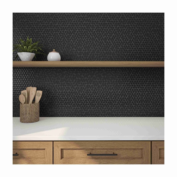 Daltile Uptown Glass 1in Hexagon Mosaic, 16.92 SQFT Per Carton, 18PK - UP221HEXMS1P