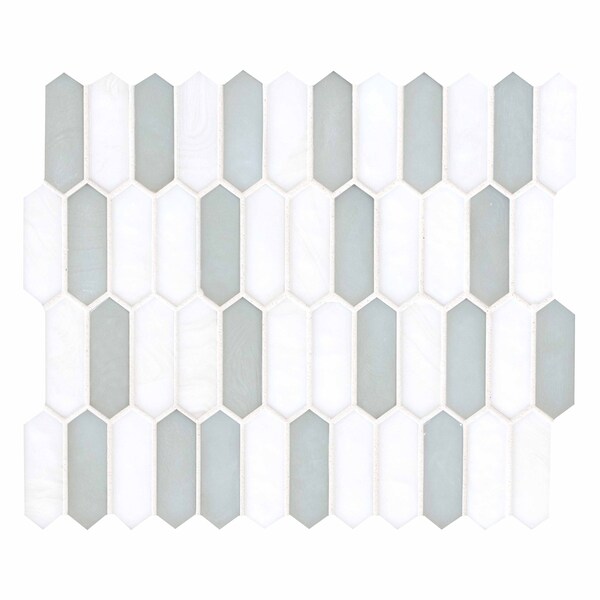 Msi Pixle Cloud 9.82 In. X 11.52 In. X 6 Mm Textured Glass Paper Face Mosaic Tile, 10PK - ZOR-MD-0364