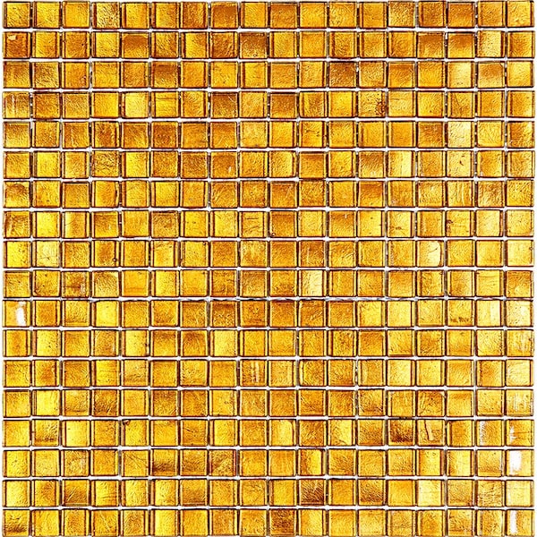 Apollo Tile Skosh 11.6in x 11.6in Glossy Goldenrod Brown Glass Mosaic Wall and Floor Tile 18.69 sqft/case, 20PK - APLNB88BR613A