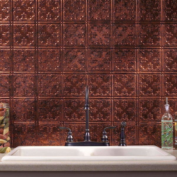 Fasade Fasade 18in x 24in Traditional 10 Moonstone Copper Backsplash Panel 5pk - PB5718
