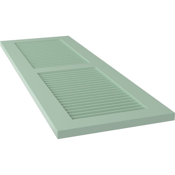 Ekena Millwork True Fit PVC, Two Equal Louver Shutters, Seaglass, 15W x 45H, PR - TFP101LVF15X045SG