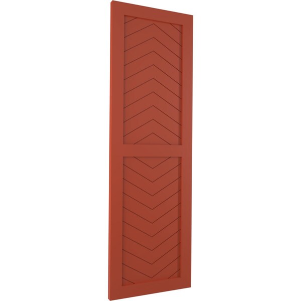 Ekena Millwork True Fit PVC Two Panel Chevron Modern Style Fixed Mount Shutters, Colorful Leaves, 18W x 30H, PR - TFP101CV18X030CL