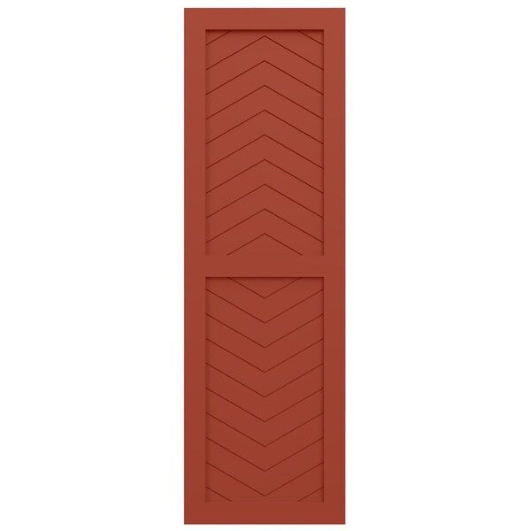 Ekena Millwork True Fit PVC Two Panel Chevron Modern Style Fixed Mount Shutters, Colorful Leaves, 18W x 30H, PR - TFP101CV18X030CL