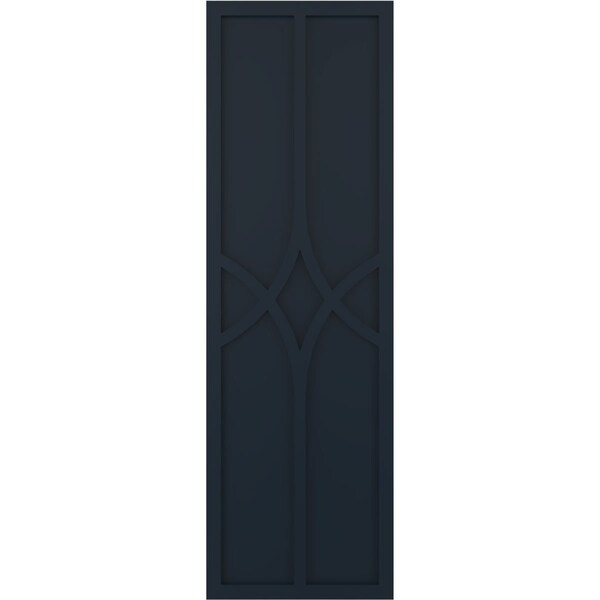 Ekena Millwork True Fit PVC Cedar Park Fixed Mount Shutters, Starless Night Blue, 15W x 54H, PR - TFP001CP15X054OB