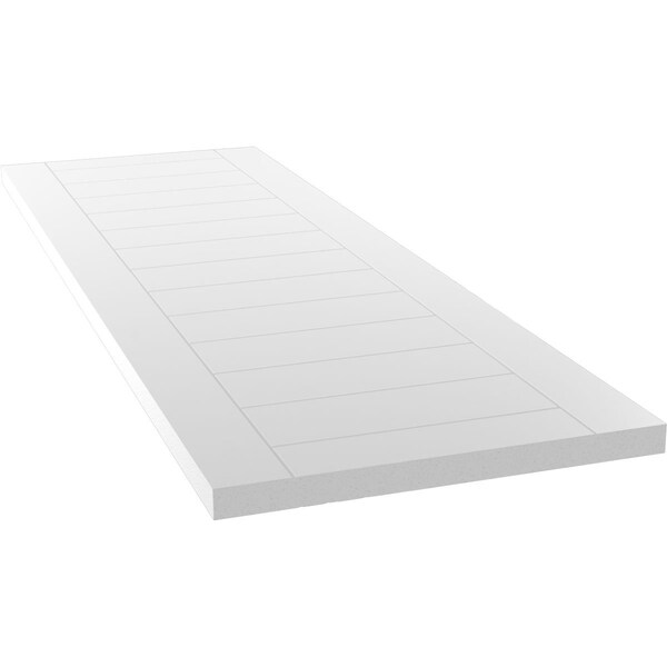 Ekena Millwork True Fit PVC Horizontal Slat Framed Modern Style Fixed Mount Shutters, White, 12W x 38H, PR - TFP001HF12X038WH