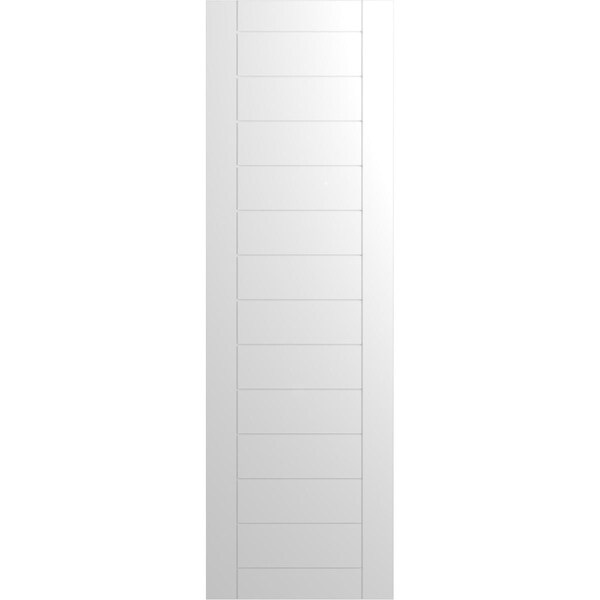 Ekena Millwork True Fit PVC Horizontal Slat Framed Modern Style Fixed Mount Shutters, White, 12W x 38H, PR - TFP001HF12X038WH