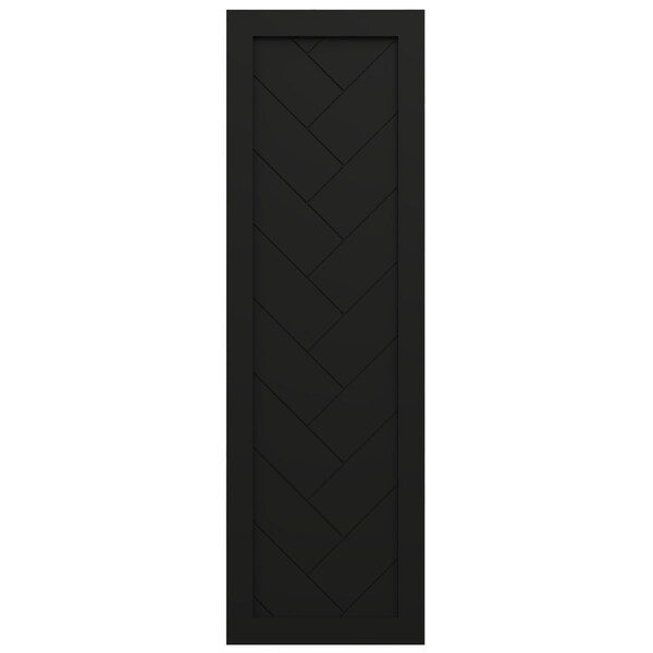 Ekena Millwork True Fit PVC Single Panel Herringbone Modern Style Fixed Mount Shutters, Black, 12W x 40H, PR - TFP001HB12X040BL