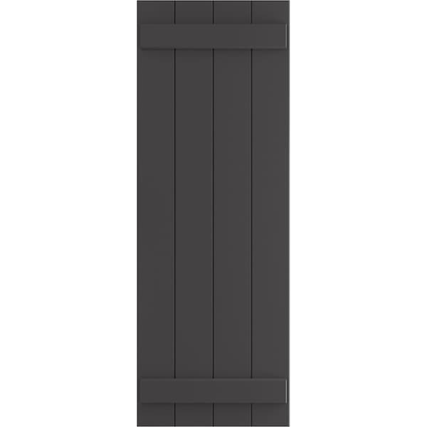 Ekena Millwork True Fit PVC, Four Board Joined Board-n-Batten Shutters, Shadow Mountain, 21 1/2W x 26H, PR - TFP101BBF21X026SM