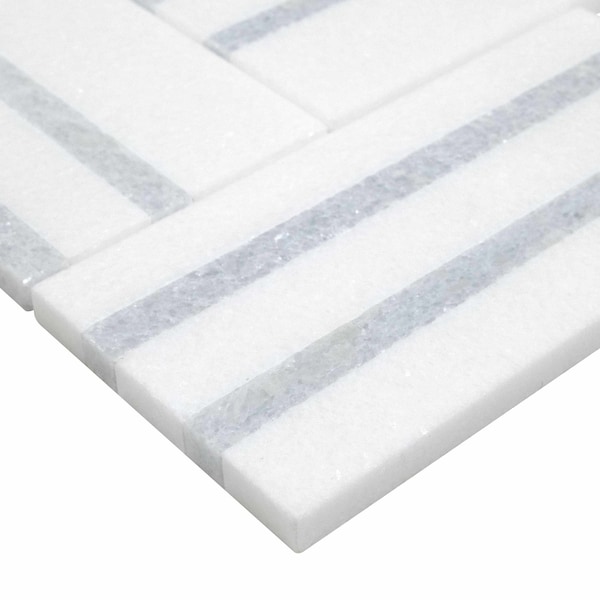 Msi Azula Linea Sample Polished Marble Mosaic Floor And Wall Tile - ZOR-MD-0636-SAM