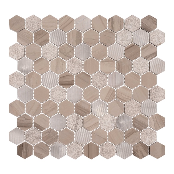 Andova Tiles ANDOVA TILES Amarillo 1.25" x 1.25" Natural Stone Honeycomb Mosaic Wall & Floor Tile - ANDAMA104