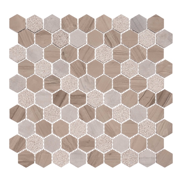 Andova Tiles ANDOVA TILES Amarillo 1.25" x 1.25" Natural Stone Honeycomb Mosaic Wall & Floor Tile - ANDAMA104