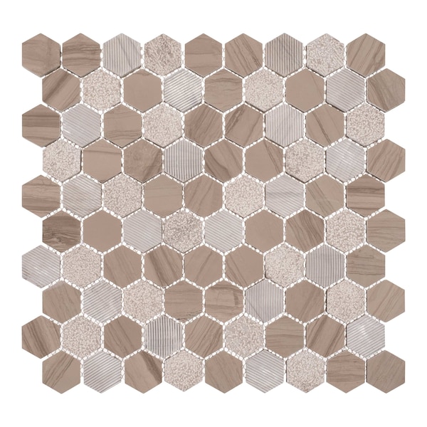 Andova Tiles ANDOVA TILES Amarillo 1.25" x 1.25" Natural Stone Honeycomb Mosaic Wall & Floor Tile - ANDAMA104