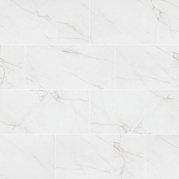 Msi Dymo Calacatta White 12in X 24in Glossy Ceramic Wall Tile, 480PK - ZOR-PT-0881P
