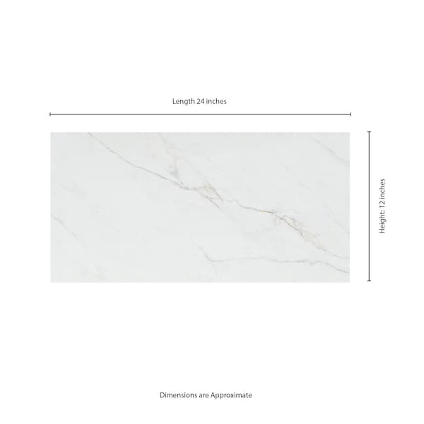 Msi Dymo Calacatta White 12in X 24in Glossy Ceramic Wall Tile, 480PK - ZOR-PT-0881P