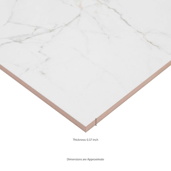 Msi Dymo Calacatta White 12in X 24in Glossy Ceramic Wall Tile, 480PK - ZOR-PT-0881P