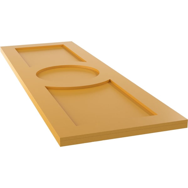 Ekena Millwork True Fit PVC Center Circle Arts & Crafts Fixed Mount Shutters, Turmeric, 15W x 59H, PR - TFP001AC15X059TU