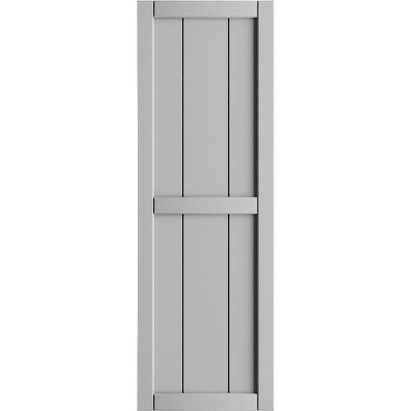Ekena Millwork True Fit PVC, Three Board Framed Board-n-Batten Shutters, Primed, 16 1/8"W x 57"H - TFP101BF16X057PR