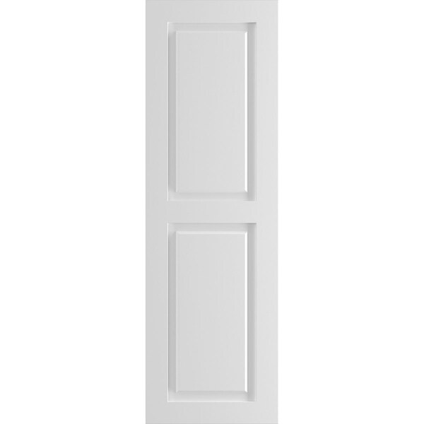 Ekena Millwork True Fit PVC Two Equal Raised Panel Shutters, White, 15W x 75H, PR - TFP101RPF15X075WH