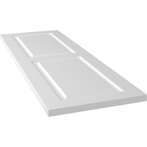 Ekena Millwork True Fit PVC Two Equal Raised Panel Shutters, White, 15W x 75H, PR - TFP101RPF15X075WH